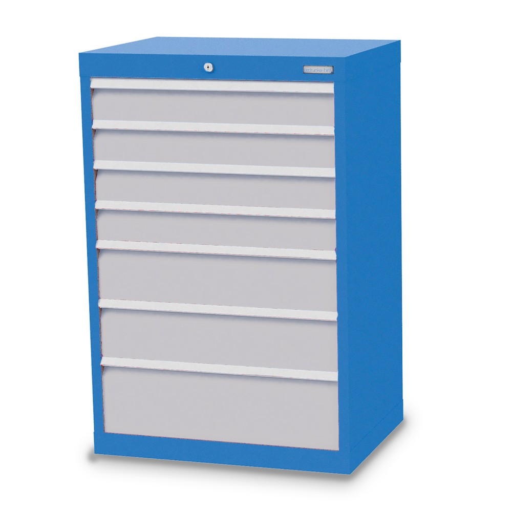 Immagine del prodotto: Bedrunka+Hirth Cassettiera professionale, cassetti 4x100 + 2x150 + 1x200 mm, AxLxP 1.019 x 680 x 500 mm, Blu luce, grigio chiaro