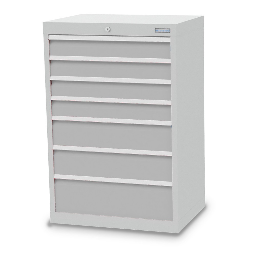 Immagine del prodotto: Bedrunka+Hirth Cassettiera professionale, cassetti 4x100 + 2x150 + 1x200 mm, AxLxP 1.019 x 680 x 500 mm, grigio chiaro, grigio chiaro