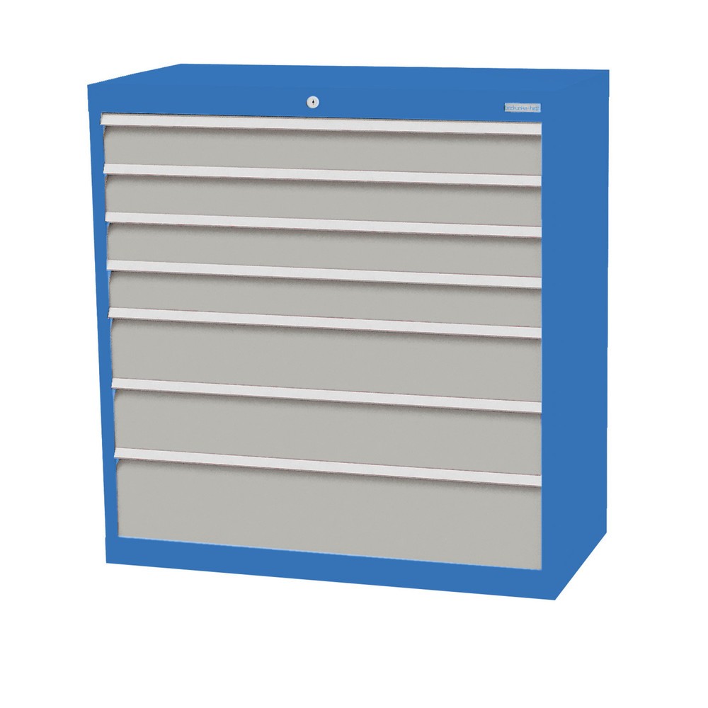 Immagine del prodotto: Bedrunka+Hirth Cassettiera professionale, cassetti 4x100 + 2x150 + 1x200 mm, AxLxP 1.019 x 980 x 500 mm, Blu luce, grigio chiaro