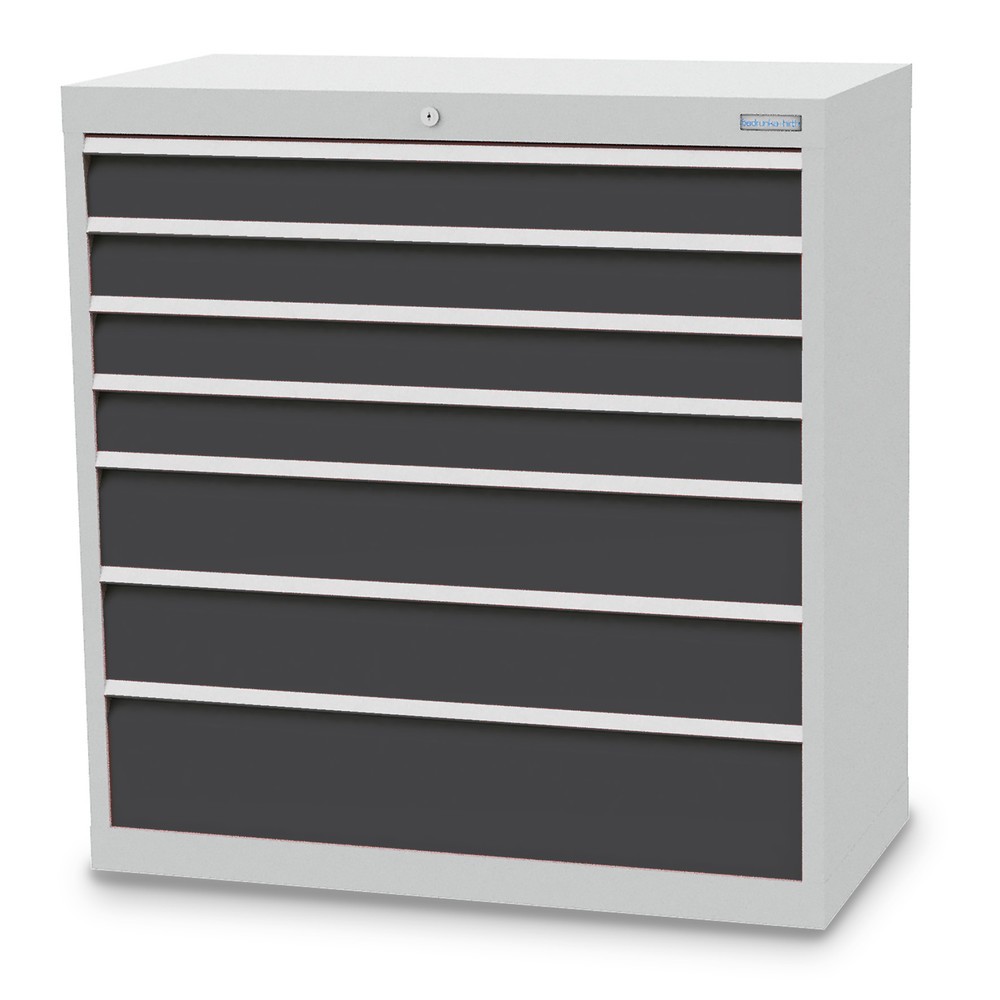 Immagine del prodotto: Bedrunka+Hirth Cassettiera professionale, cassetti 4x100 + 2x150 + 1x200 mm, AxLxP 1.019 x 980 x 500 mm, grigio chiaro, grigio antracite