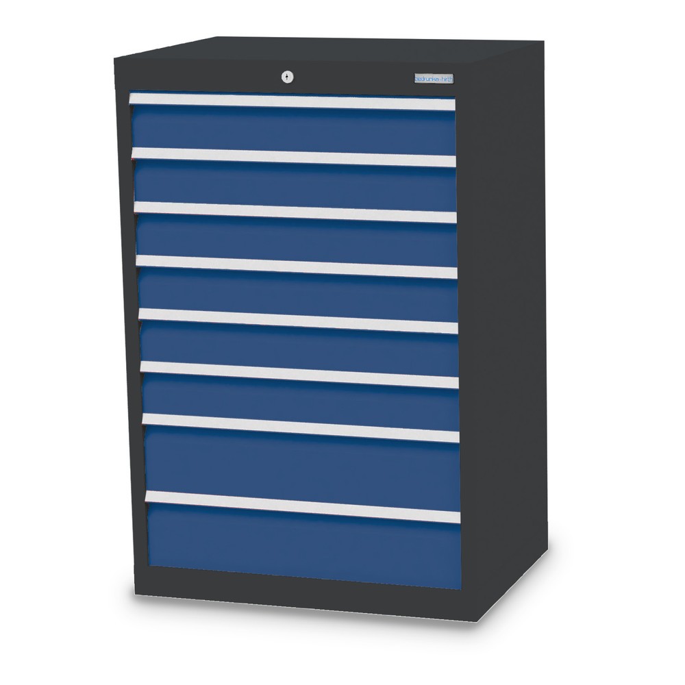 Immagine del prodotto: Bedrunka+Hirth Cassettiera professionale, cassetti 6x100 + 2x150 mm, AxLxP 1.019 x 680 x 500 mm, grigio antracite, Blu genziana