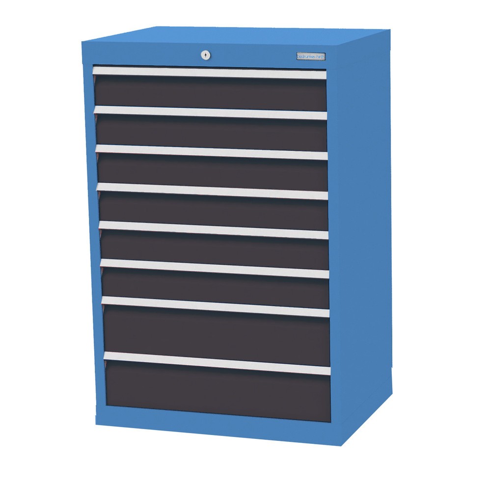 Immagine del prodotto: Bedrunka+Hirth Cassettiera professionale, cassetti 6x100 + 2x150 mm, AxLxP 1.019 x 680 x 500 mm, Blu luce, grigio antracite