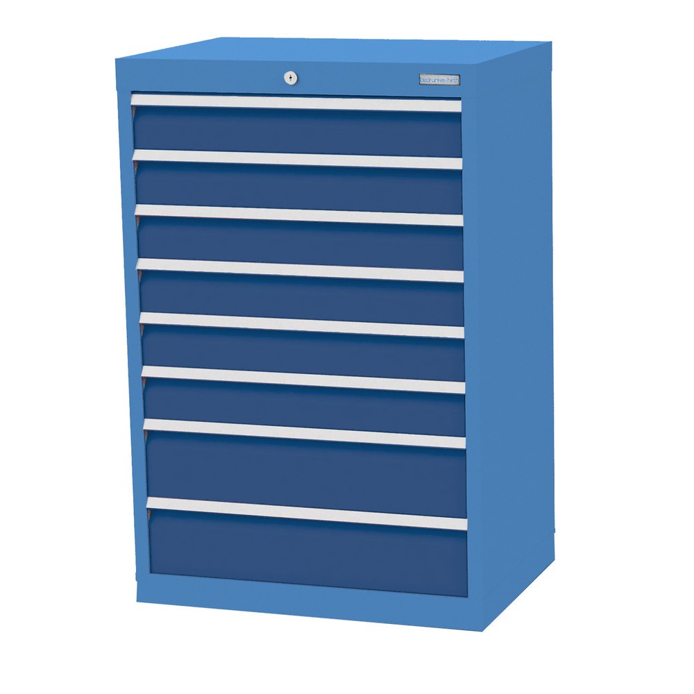 Immagine del prodotto: Bedrunka+Hirth Cassettiera professionale, cassetti 6x100 + 2x150 mm, AxLxP 1.019 x 680 x 500 mm, Blu luce, Blu genziana