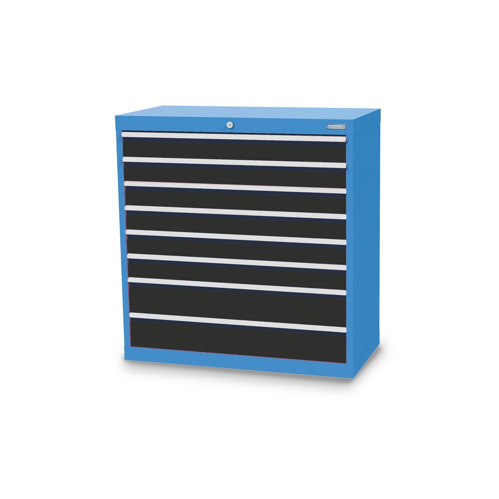 Immagine del prodotto: Bedrunka+Hirth Cassettiera professionale, cassetti 6x100 + 2x150 mm, AxLxP 1.019 x 980 x 500 mm, Blu luce, grigio antracite