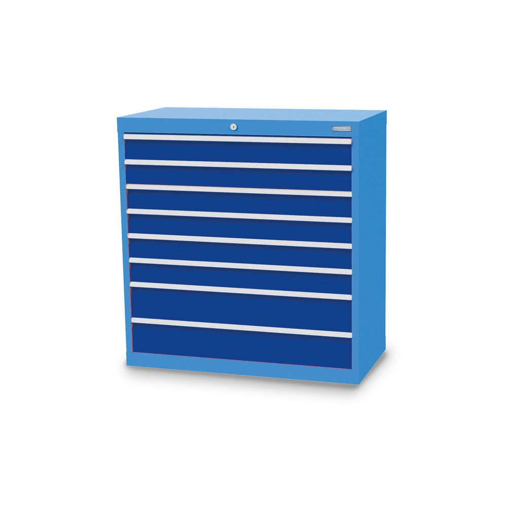 Immagine del prodotto: Bedrunka+Hirth Cassettiera professionale, cassetti 6x100 + 2x150 mm, AxLxP 1.019 x 980 x 500 mm, Blu luce, Blu genziana
