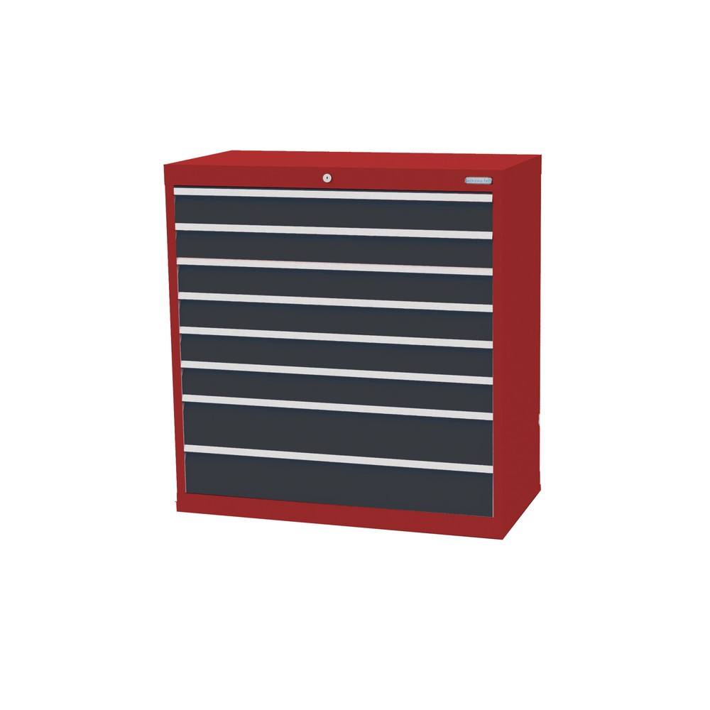 Bedrunka+Hirth Cassettiera professionale, cassetti 6x100 + 2x150 mm, AxLxP 1.019 x 980 x 500 mm, Rosso rubino, grigio antracite Immagine del prodotto: Bedrunka+Hirth Cassettiera professionale, cassetti 6x100 + 2x150 mm, AxLxP 1.019 x 980 x 500 mm, Rosso rubino, grigio antracite