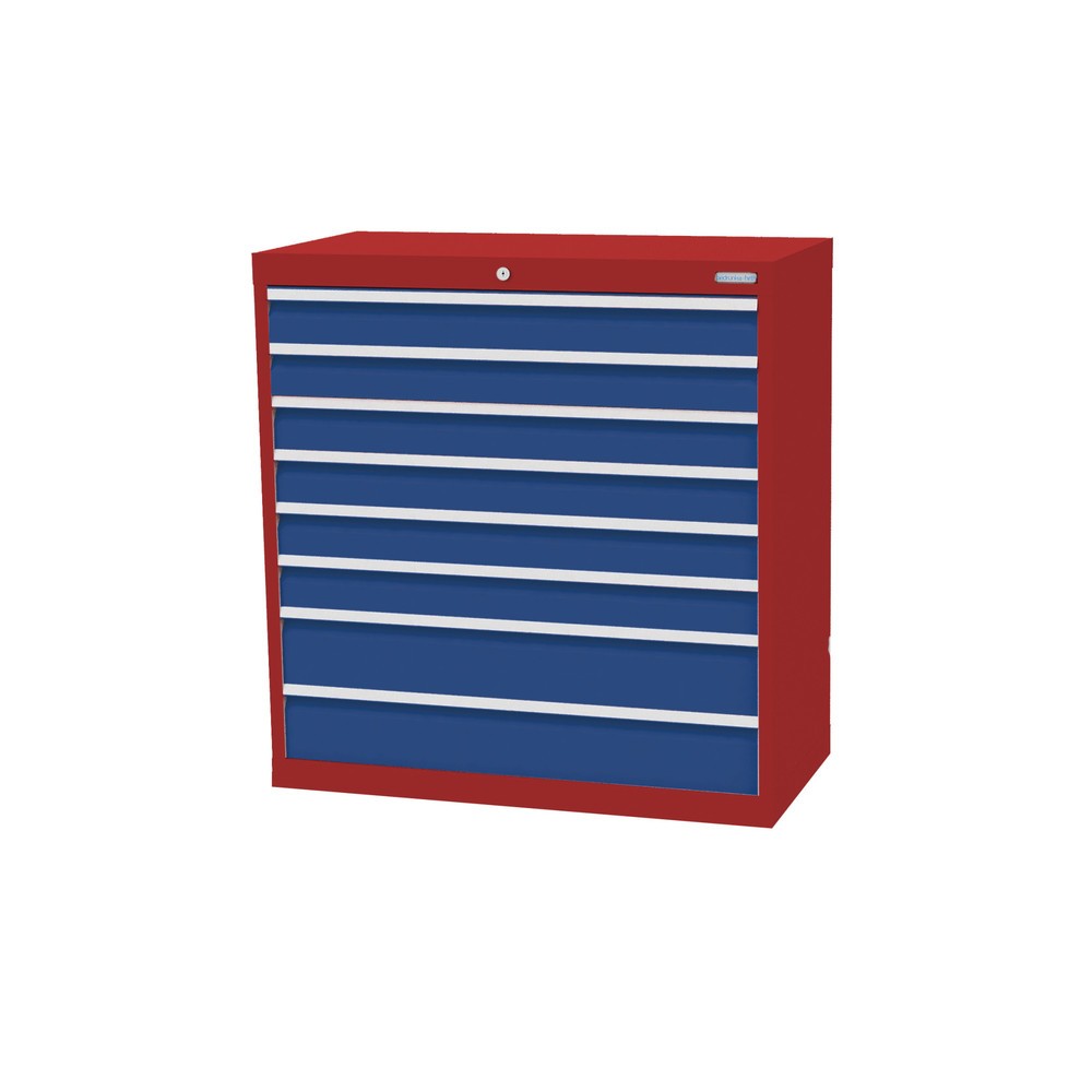 Bedrunka+Hirth Cassettiera professionale, cassetti 6x100 + 2x150 mm, AxLxP 1.019 x 980 x 500 mm, Rosso rubino, Blu genziana Immagine del prodotto: Bedrunka+Hirth Cassettiera professionale, cassetti 6x100 + 2x150 mm, AxLxP 1.019 x 980 x 500 mm, Rosso rubino, Blu genziana