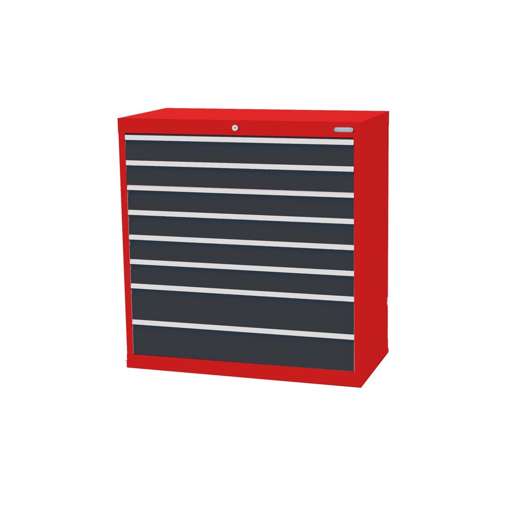 Immagine del prodotto: Bedrunka+Hirth Cassettiera professionale, cassetti 6x100 + 2x150 mm, AxLxP 1.019 x 980 x 500 mm, Rosso traffico, grigio antracite
