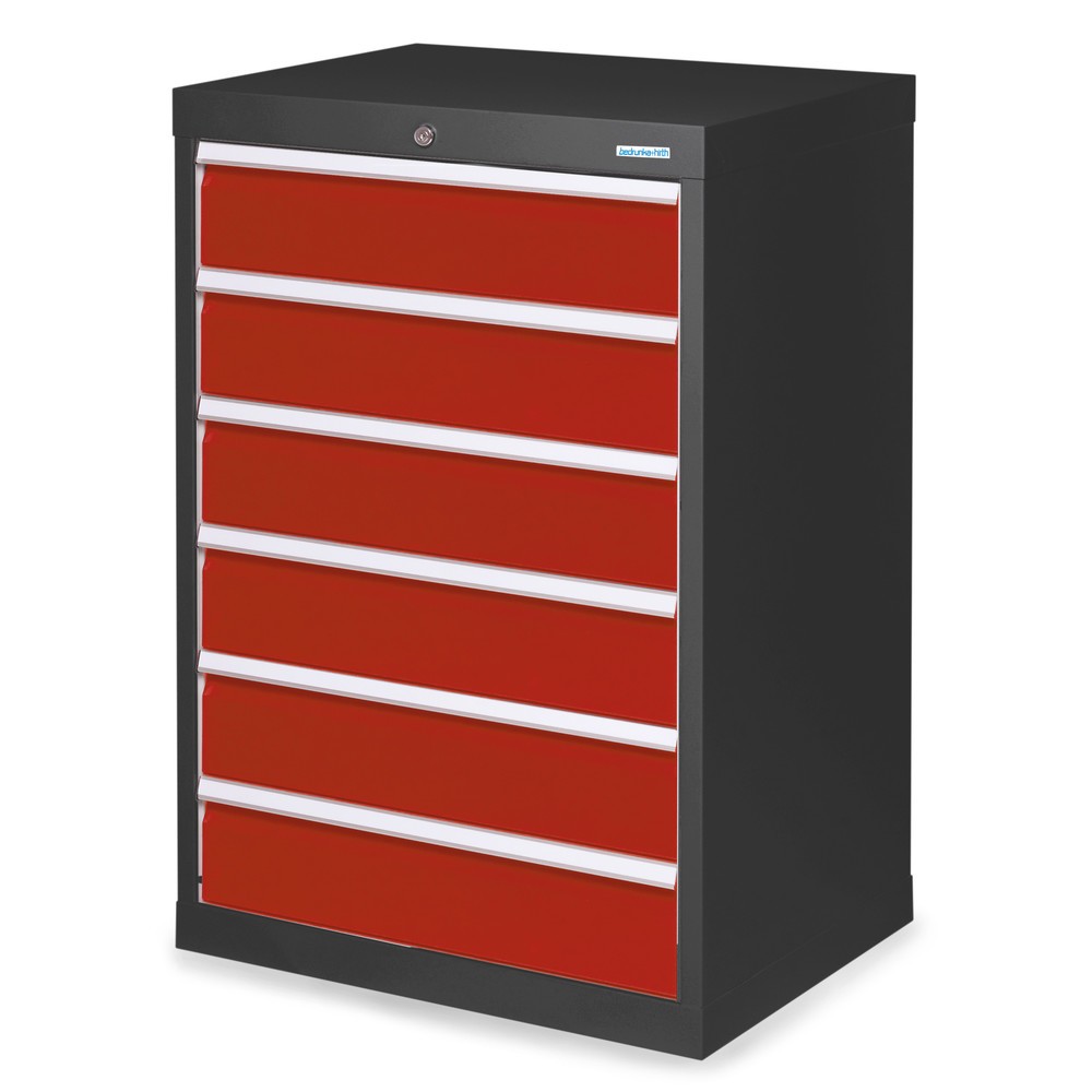 Bedrunka+Hirth Cassettiera professionale, cassetti 6x150 mm, AxLxP 1.019 x 680 x 500 mm, grigio antracite, Rosso rubino Immagine del prodotto: Bedrunka+Hirth Cassettiera professionale, cassetti 6x150 mm, AxLxP 1.019 x 680 x 500 mm, grigio antracite, Rosso rubino