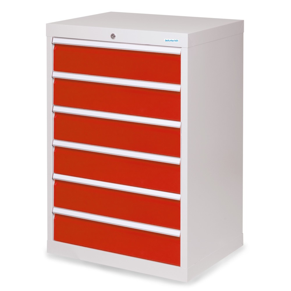 Bedrunka+Hirth Cassettiera professionale, cassetti 6x150 mm, AxLxP 1.019 x 680 x 500 mm, grigio chiaro, Rosso traffico Immagine del prodotto: Bedrunka+Hirth Cassettiera professionale, cassetti 6x150 mm, AxLxP 1.019 x 680 x 500 mm, grigio chiaro, Rosso traffico