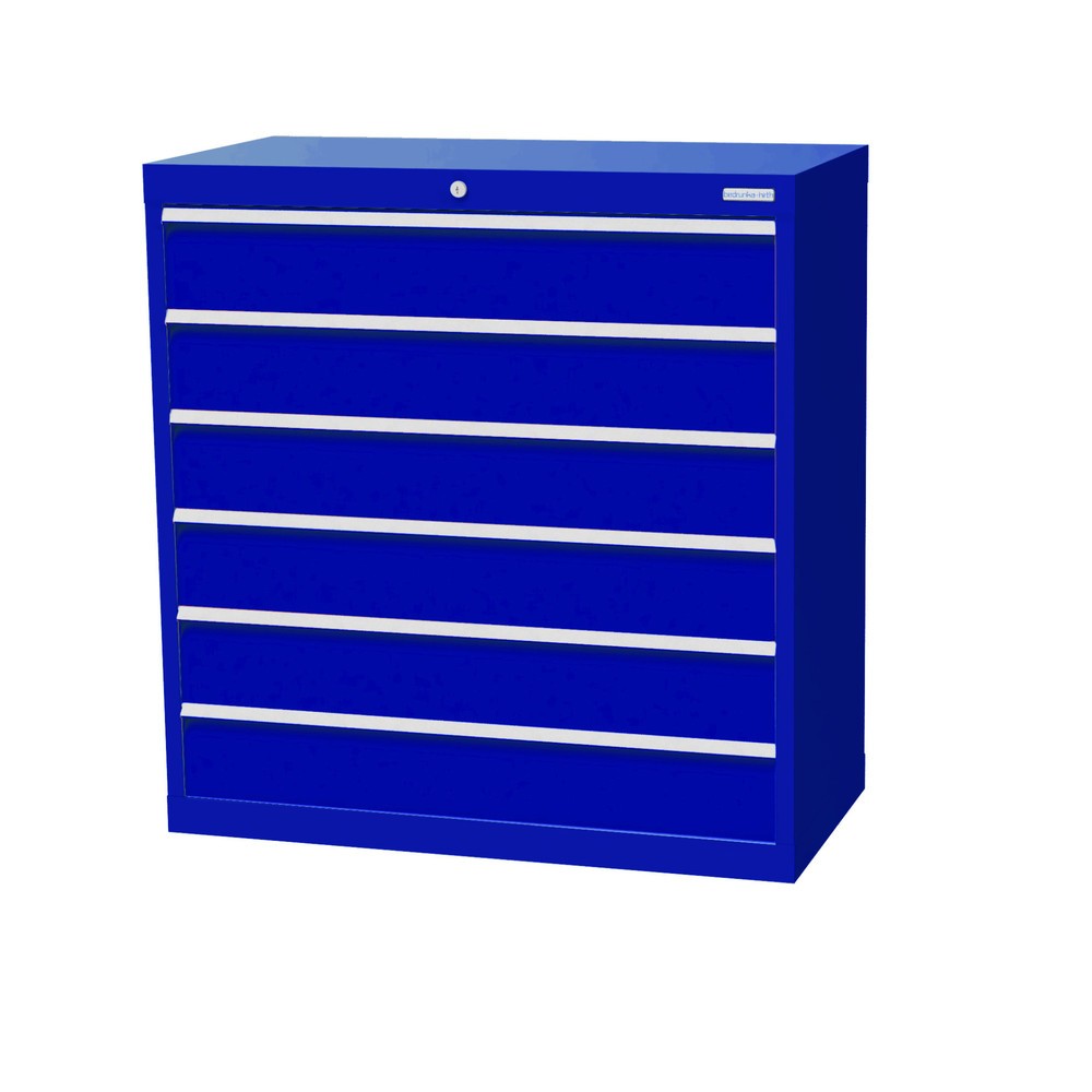 Immagine del prodotto: Bedrunka+Hirth Cassettiera professionale, cassetti 6x150 mm, AxLxP 1.019 x 980 x 500 mm, Blu genziana, Blu genziana