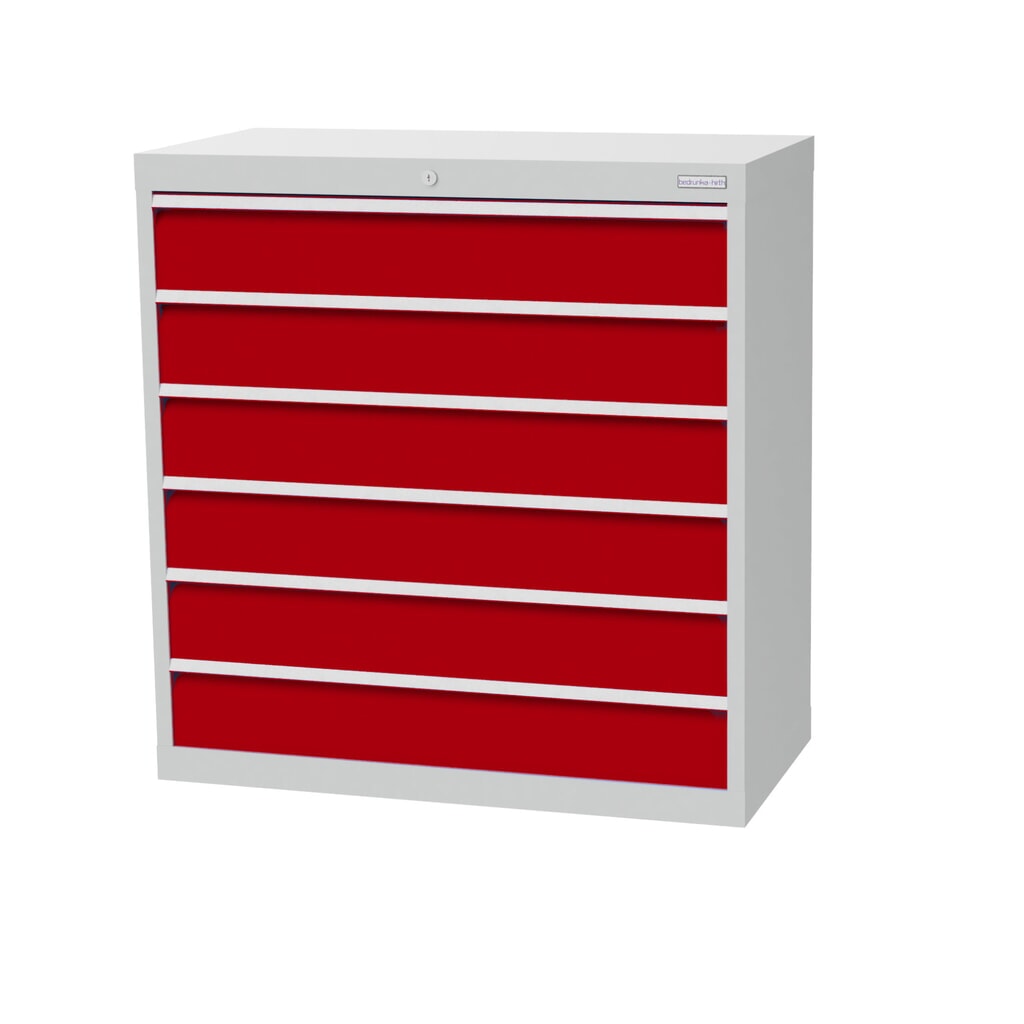 Bedrunka+Hirth Cassettiera professionale, cassetti 6x150 mm, AxLxP 1.019 x 980 x 500 mm