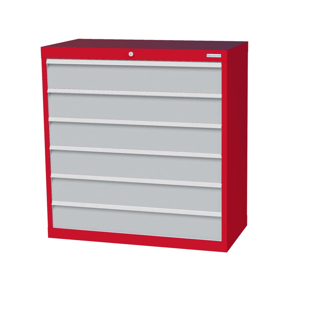 Immagine del prodotto: Bedrunka+Hirth Cassettiera professionale, cassetti 6x150 mm, AxLxP 1.019 x 980 x 500 mm, Rosso traffico, grigio chiaro