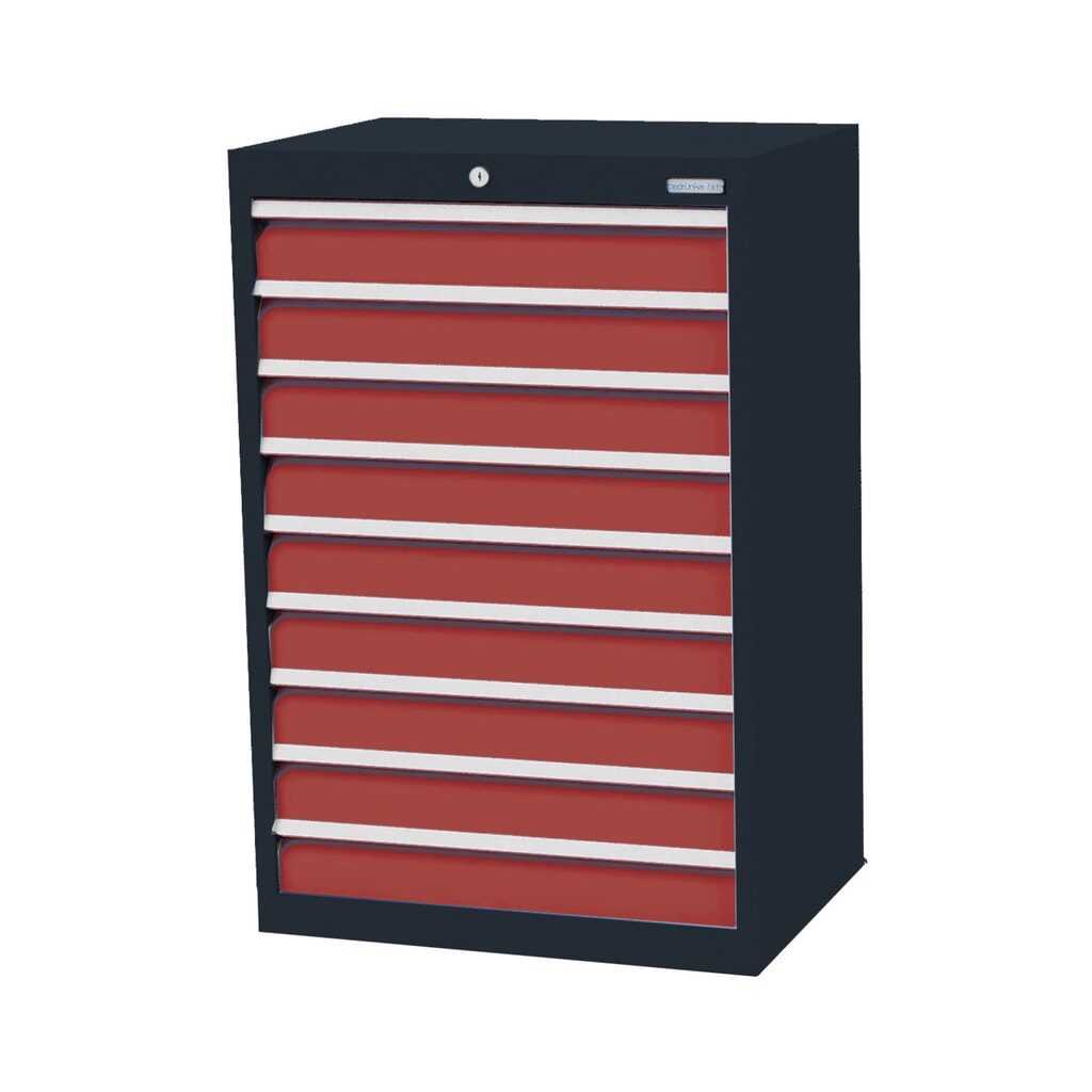 Bedrunka+Hirth Cassettiera professionale, cassetti 9x100 mm, AxLxP 1.019 x 680 x 500 mm, grigio antracite, Rosso rubino Immagine del prodotto: Bedrunka+Hirth Cassettiera professionale, cassetti 9x100 mm, AxLxP 1.019 x 680 x 500 mm, grigio antracite, Rosso rubino