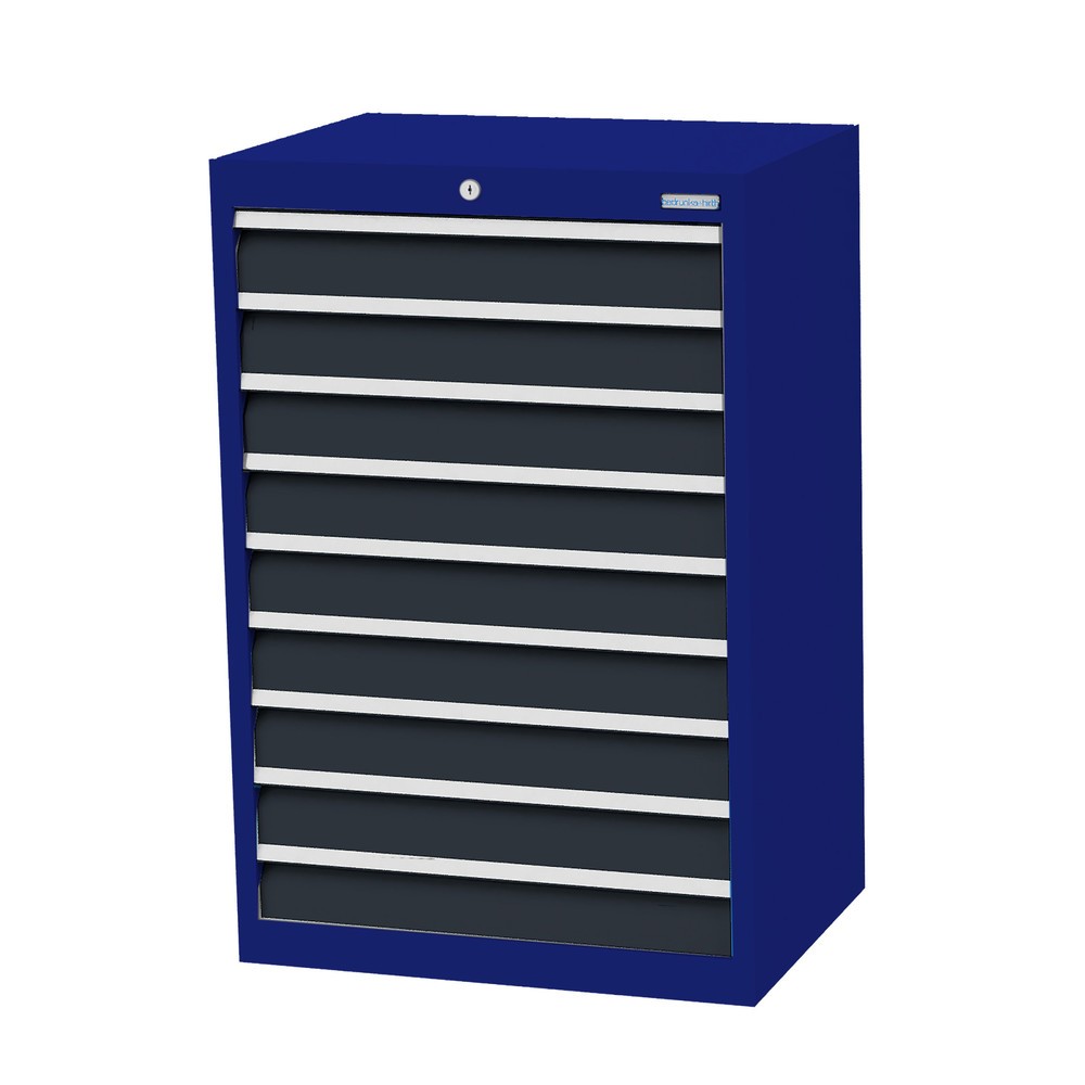 Immagine del prodotto: Bedrunka+Hirth Cassettiera professionale, cassetti 9x100 mm, AxLxP 1.019 x 680 x 500 mm, Blu genziana, grigio antracite