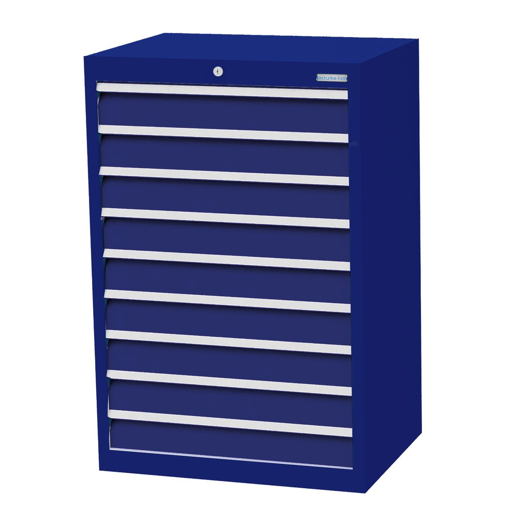 Bedrunka+Hirth Cassettiera professionale, cassetti 9x100 mm, AxLxP 1.019 x 680 x 500 mm, Blu genziana, Blu genziana Immagine del prodotto n. 1: Bedrunka+Hirth Cassettiera professionale, cassetti 9x100 mm, AxLxP 1.019 x 680 x 500 mm, Blu genziana, Blu genziana