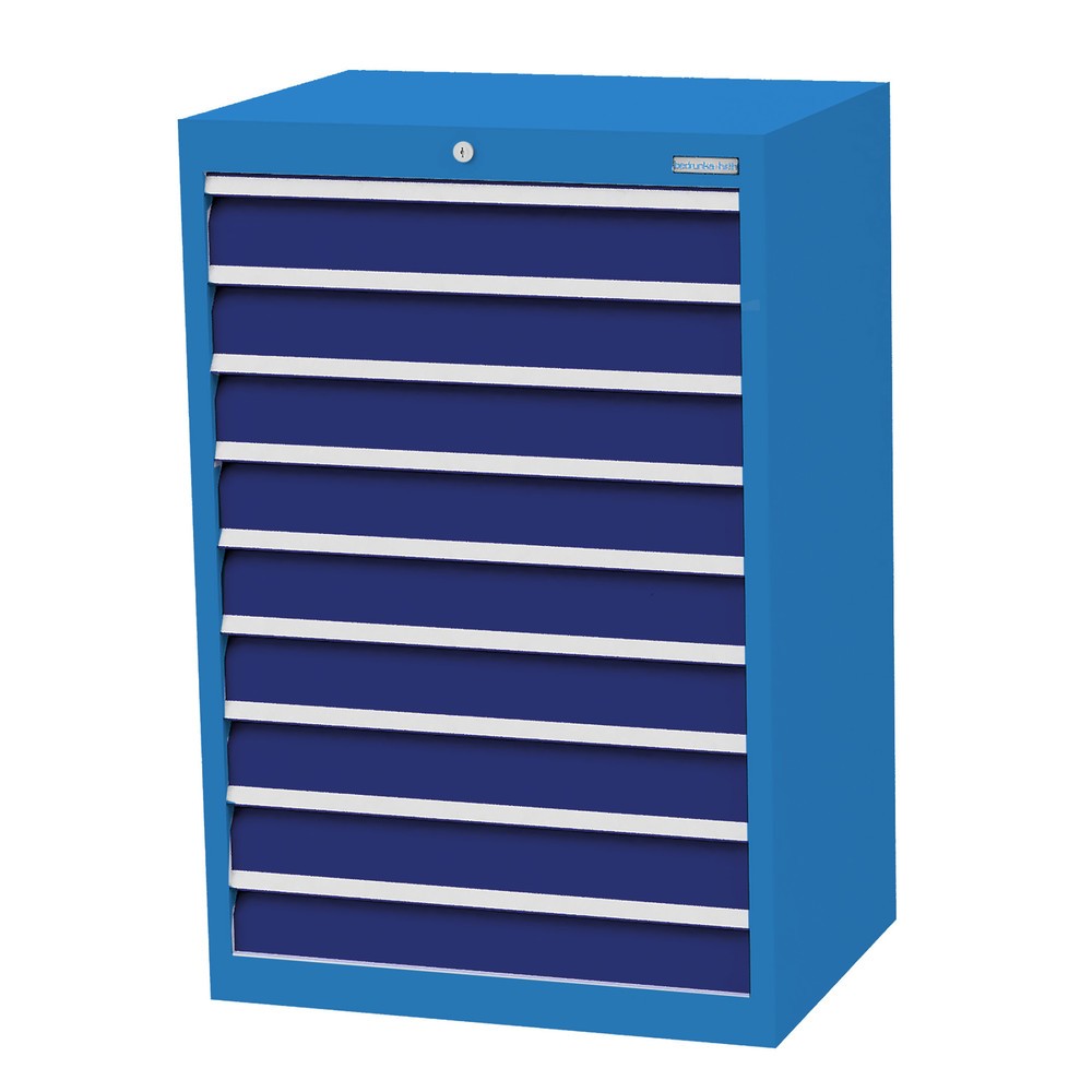 Immagine del prodotto n. 1: Bedrunka+Hirth Cassettiera professionale, cassetti 9x100 mm, AxLxP 1.019 x 680 x 500 mm, Blu luce, Blu genziana