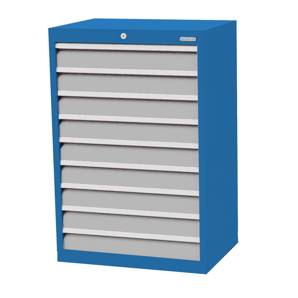Immagine del prodotto n. 1: Bedrunka+Hirth Cassettiera professionale, cassetti 9x100 mm, AxLxP 1.019 x 680 x 500 mm, Blu luce, grigio chiaro