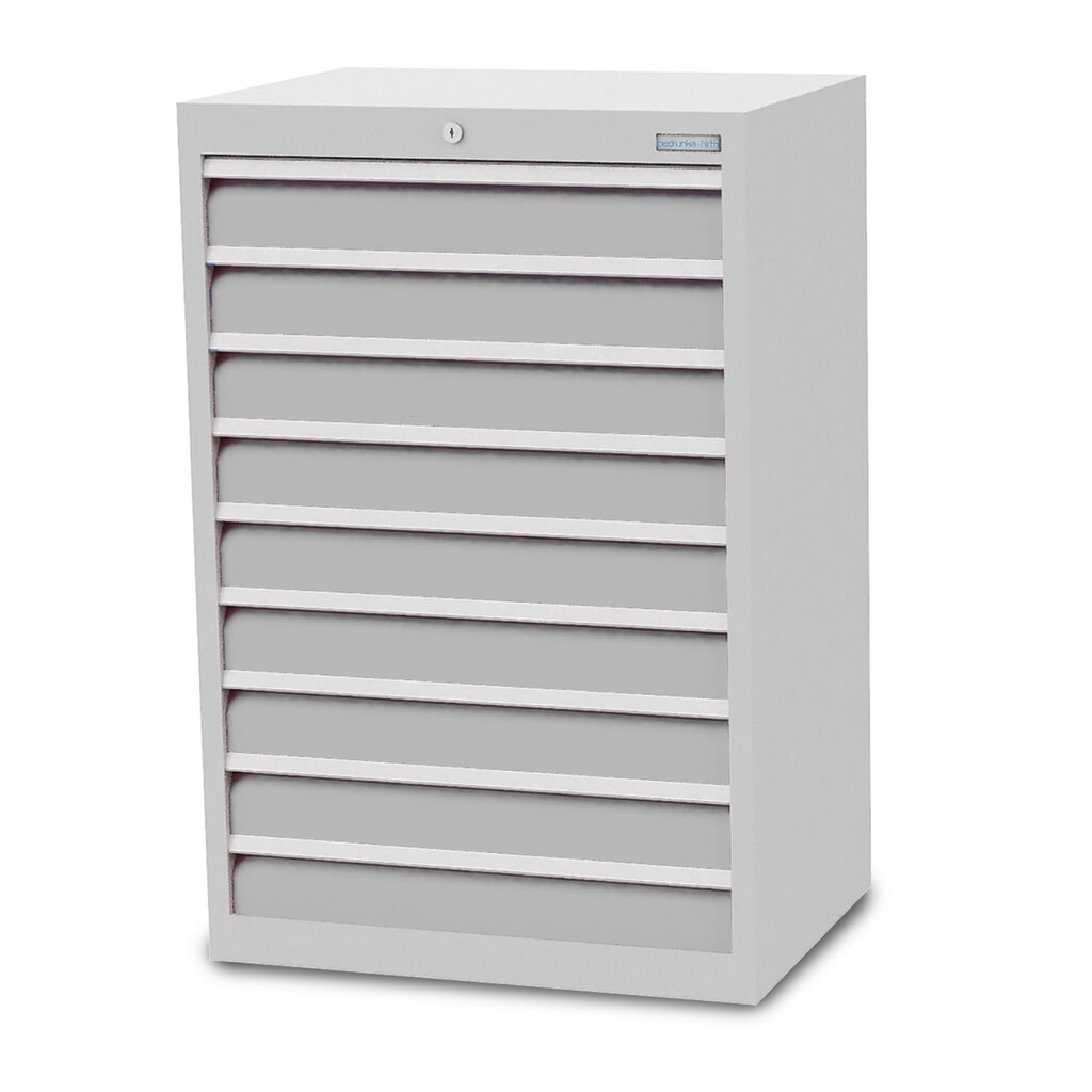 Immagine del prodotto: Bedrunka+Hirth Cassettiera professionale, cassetti 9x100 mm, AxLxP 1.019 x 680 x 500 mm, grigio chiaro, grigio chiaro