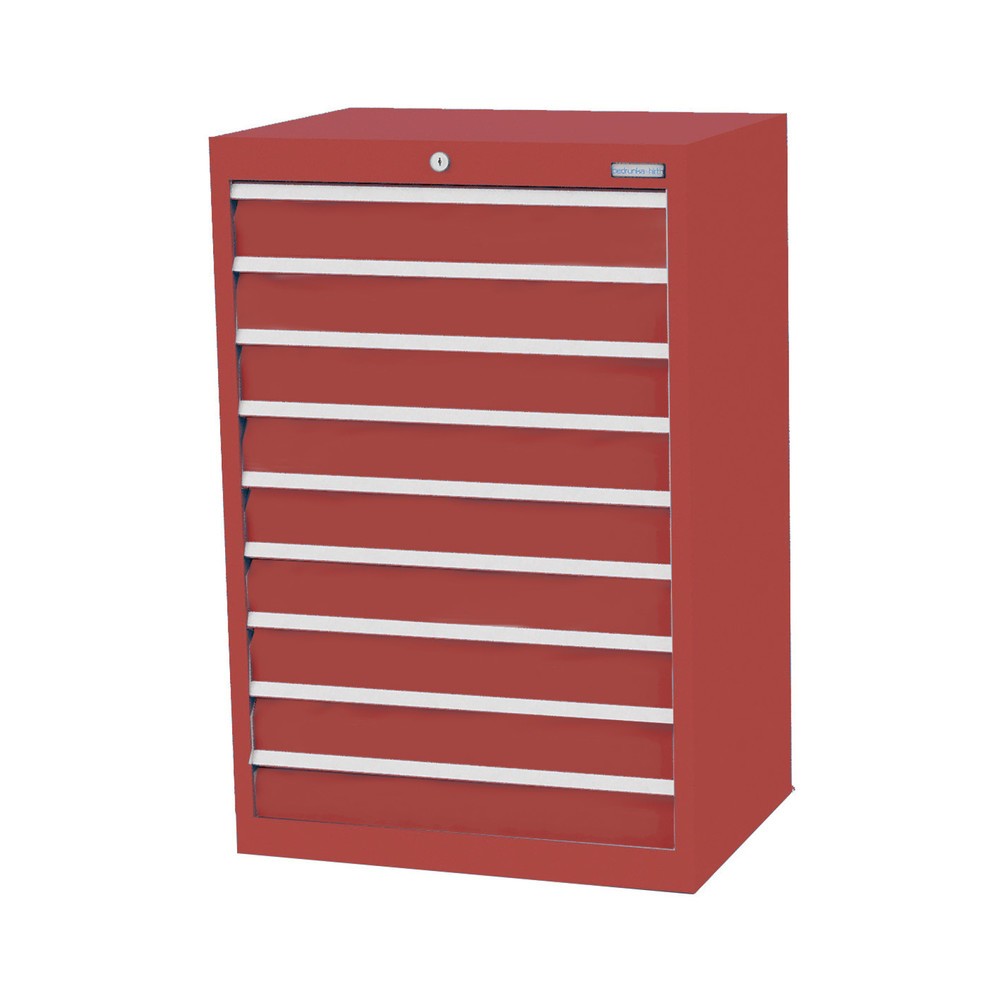 Immagine del prodotto n. 1: Bedrunka+Hirth Cassettiera professionale, cassetti 9x100 mm, AxLxP 1.019 x 680 x 500 mm, Rosso rubino, Rosso rubino
