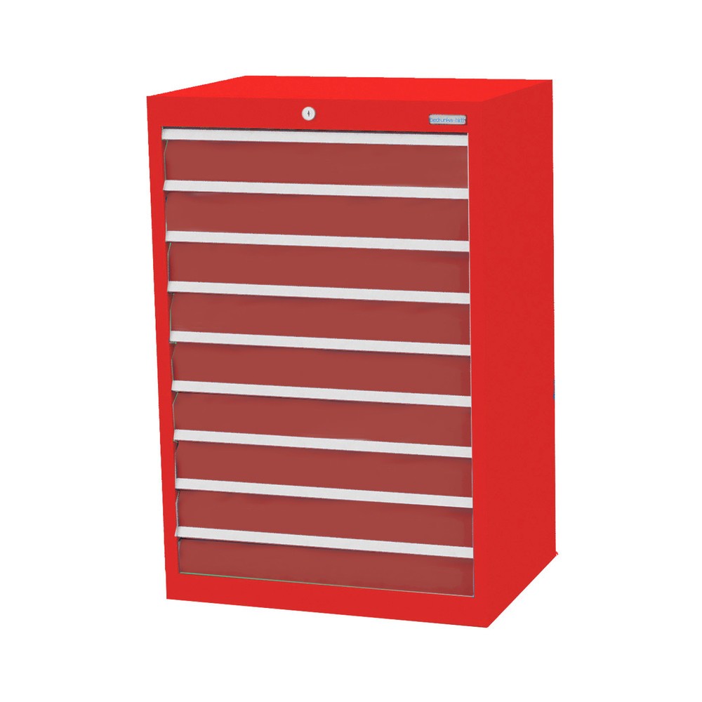 Immagine del prodotto n. 1: Bedrunka+Hirth Cassettiera professionale, cassetti 9x100 mm, AxLxP 1.019 x 680 x 500 mm, Rosso traffico, Rosso rubino