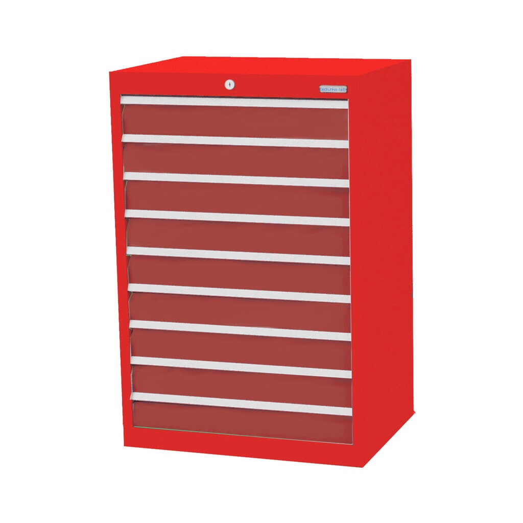 Bedrunka+Hirth Cassettiera professionale, cassetti 9x100 mm, AxLxP 1.019 x 680 x 500 mm, Rosso traffico, Rosso rubino Immagine del prodotto: Bedrunka+Hirth Cassettiera professionale, cassetti 9x100 mm, AxLxP 1.019 x 680 x 500 mm, Rosso traffico, Rosso rubino