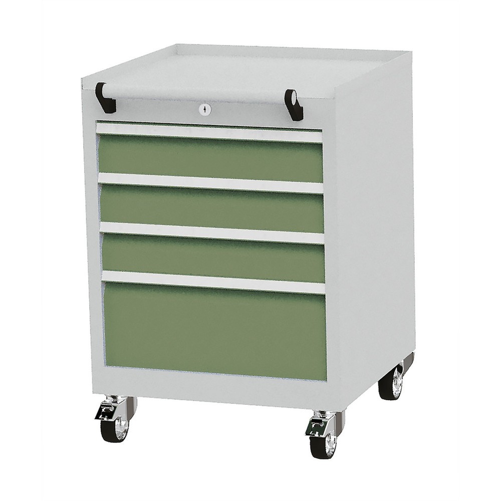 Immagine del prodotto: Bedrunka+Hirth Contenitore su ruote con portata per cassetto 50 kg, estrazione completa, AxLxP 805 x 530 x 500 mm, Verde reseda