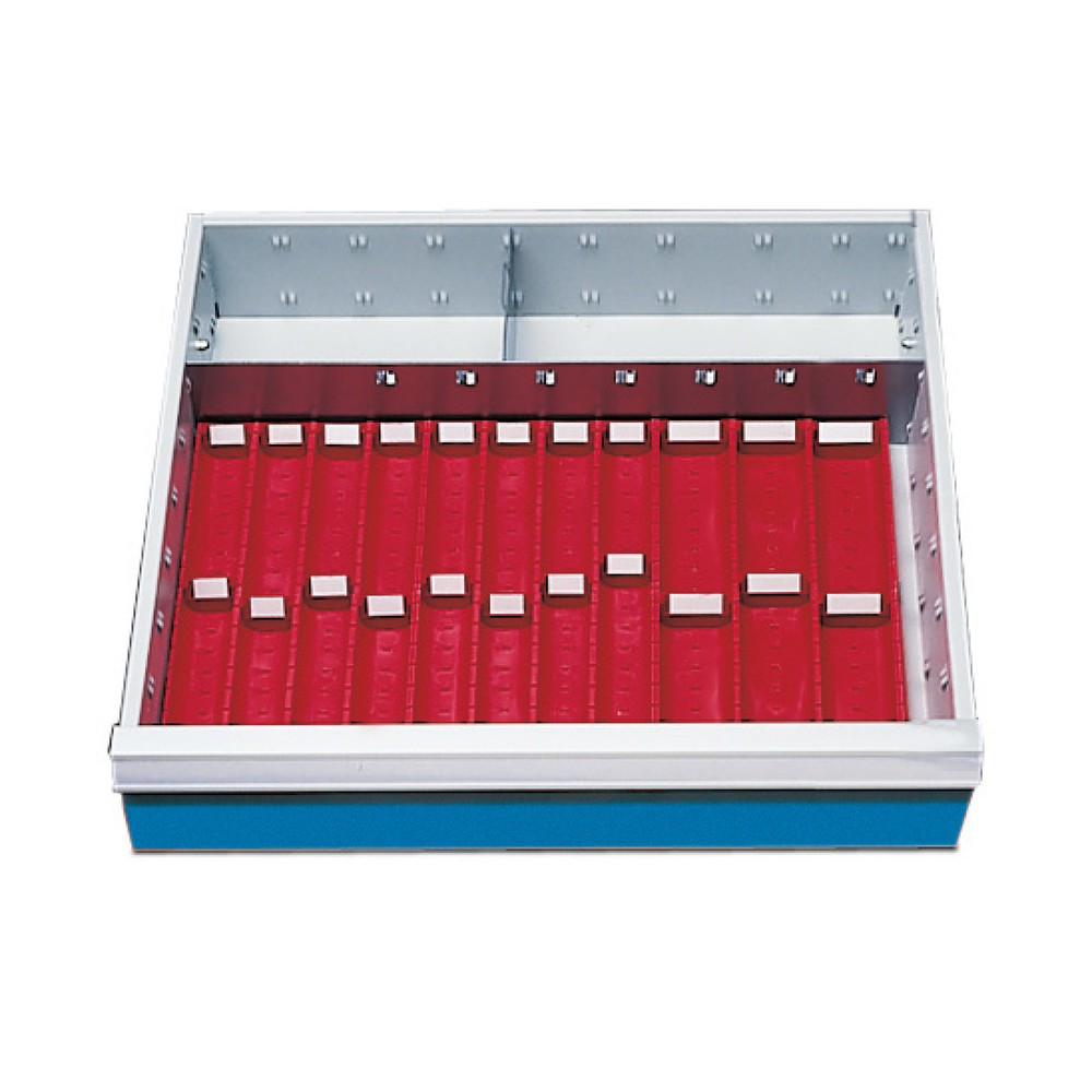 Immagine del prodotto: Bedrunka+Hirth Divisorio per cassetti con vaschette per carrelli da officina, altezza frontale 100 mm