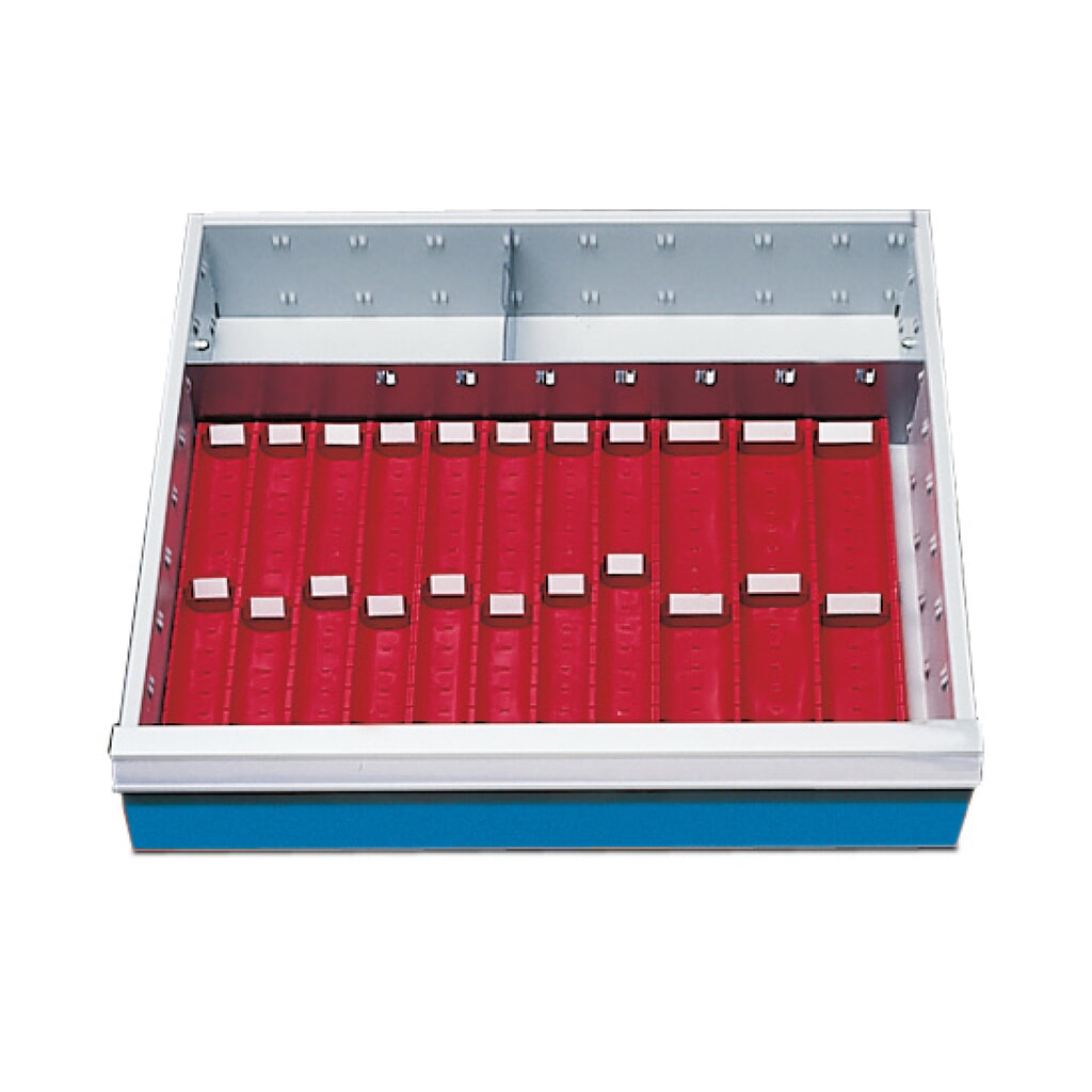 Immagine del prodotto: Bedrunka+Hirth Divisorio per cassetti con vaschette per carrelli da officina, altezza frontale 100 mm