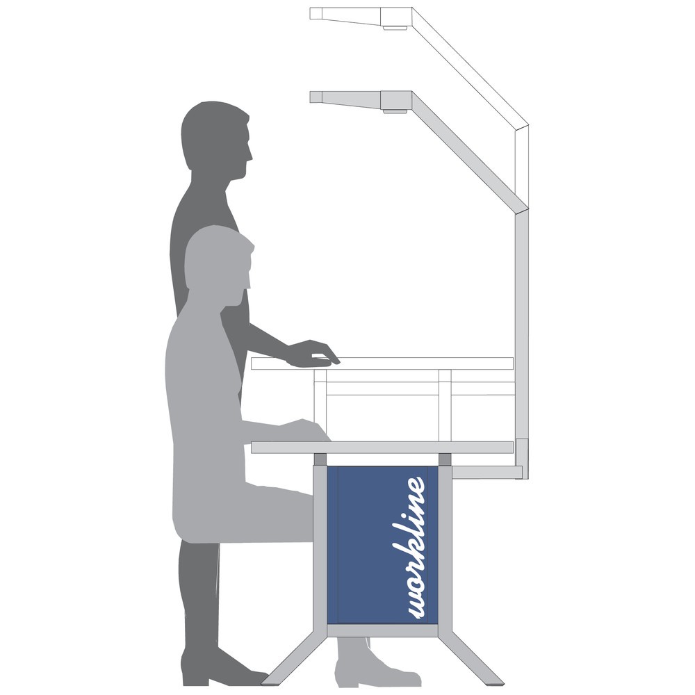 Immagine del prodotto n. 2: Bedrunka+Hirth Sistema postazione di lavoro, postazione di lavoro, regolazione elettrica dell'altezza, Blu luce