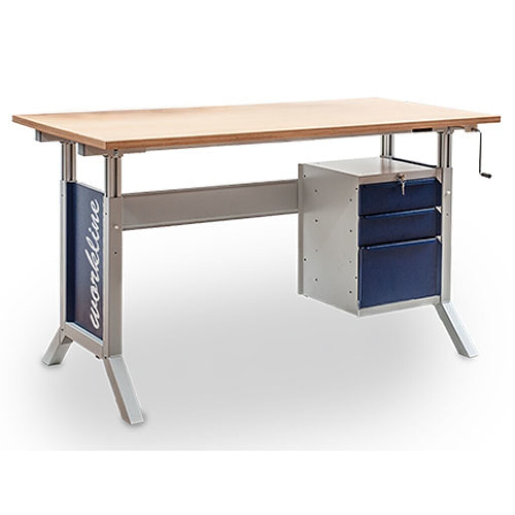 Bedrunka+Hirth Vano inferiore con 3 cassetti per tavolo del sistema postazione di lavoro, AxLxP 500 x 370 x 400 mm, Blu genziana Immagine del prodotto n. 2: Bedrunka+Hirth Vano inferiore con 3 cassetti per tavolo del sistema postazione di lavoro, AxLxP 500 x 370 x 400 mm, Blu genziana
