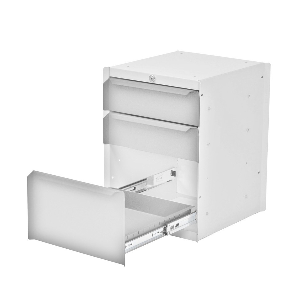 Immagine del prodotto n. 1: Bedrunka+Hirth Vano inferiore con 3 cassetti per tavolo del sistema postazione di lavoro, AxLxP 500 x 370 x 400 mm, grigio finestra