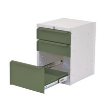 Immagine del prodotto n. 1: Bedrunka+Hirth Vano inferiore con 3 cassetti per tavolo del sistema postazione di lavoro, AxLxP 500 x 370 x 400 mm, Verde reseda