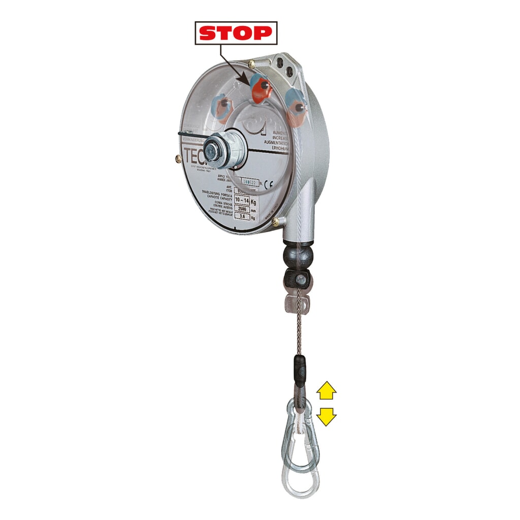 Immagine del prodotto: Bilanciatore, con bloccaggio, alloggiamento in alluminio, estrazione cavo 2,5 m, portata 2-4 kg