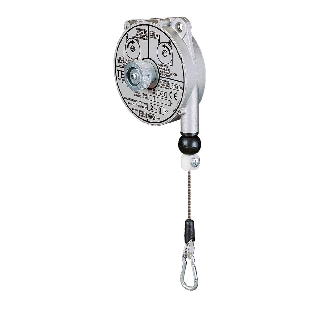 Bilanciatore, senza bloccaggio, alloggiamento in alluminio, estrazione cavo 1,6 m, portata 0,4-1 kg Immagine del prodotto: Bilanciatore, senza bloccaggio, alloggiamento in alluminio, estrazione cavo 1,6 m, portata 0,4-1 kg