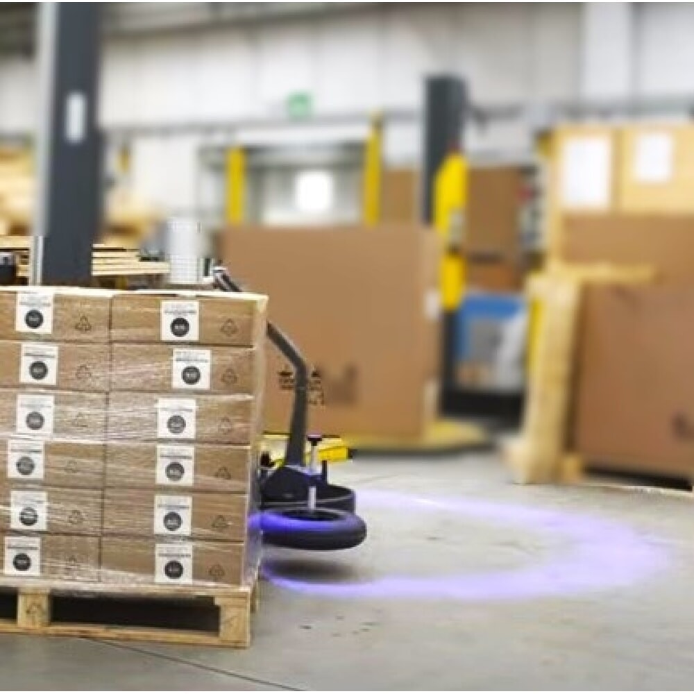 Immagine del prodotto: Spotlight blu e automazione stop-start tramite lo scanner per il robot avvolgitore SIAT BeeWrap+