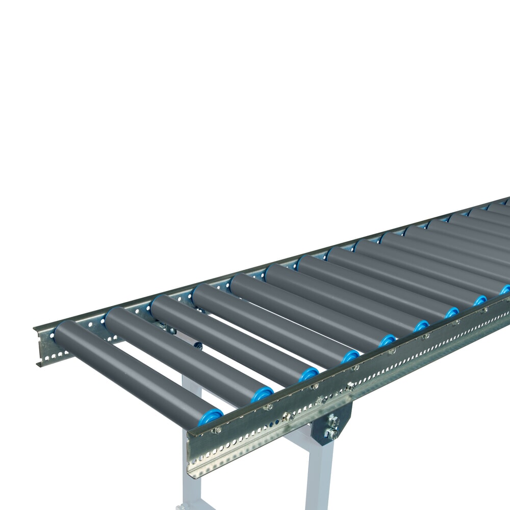Immagine del prodotto n. 2: Nastro trasportatore a rulli leggero BLUME in acciaio inox 1.4301, larghezza nastro 400 mm, lunghezza nastro 1 m, passo degli assi 100 mm