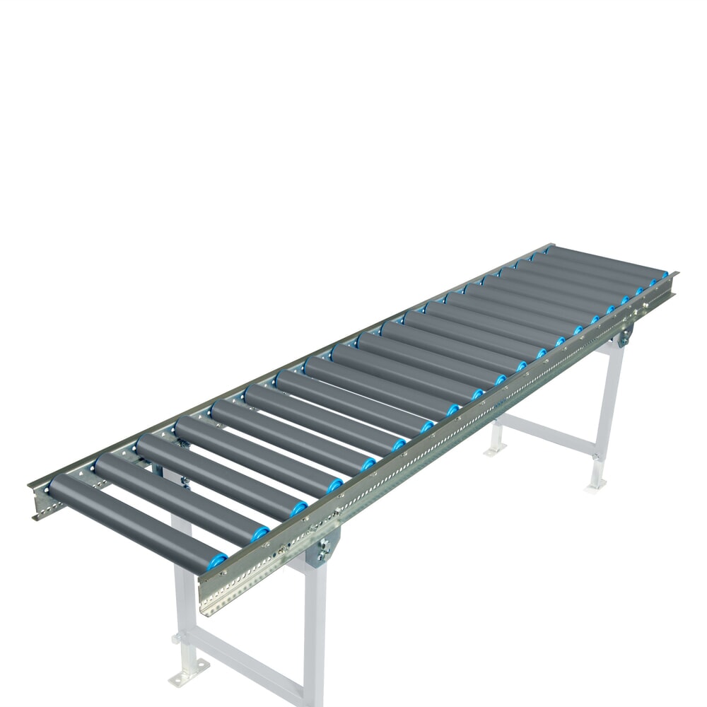 Immagine del prodotto n. 1: Nastro trasportatore a rulli leggero BLUME in acciaio inox 1.4301, larghezza nastro 400 mm, lunghezza nastro 1 m, passo degli assi 100 mm