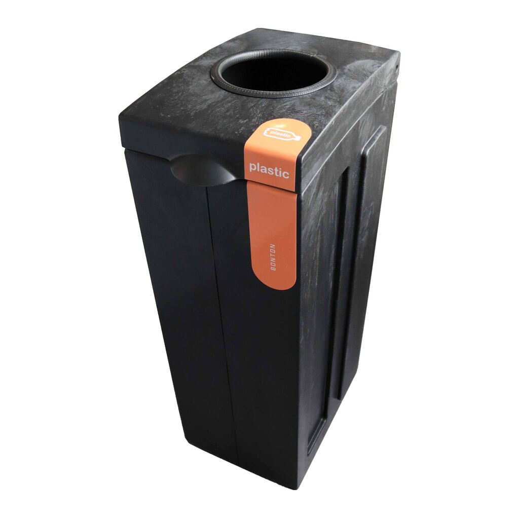 Contenitore per rifiuti BON TON Original con apertura di scarico, in polipropilene riciclato al 100%, 70 litri, grigio Immagine del prodotto n. 1: Contenitore per rifiuti BON TON Original con apertura di scarico, in polipropilene riciclato al 100%, 70 litri, grigio