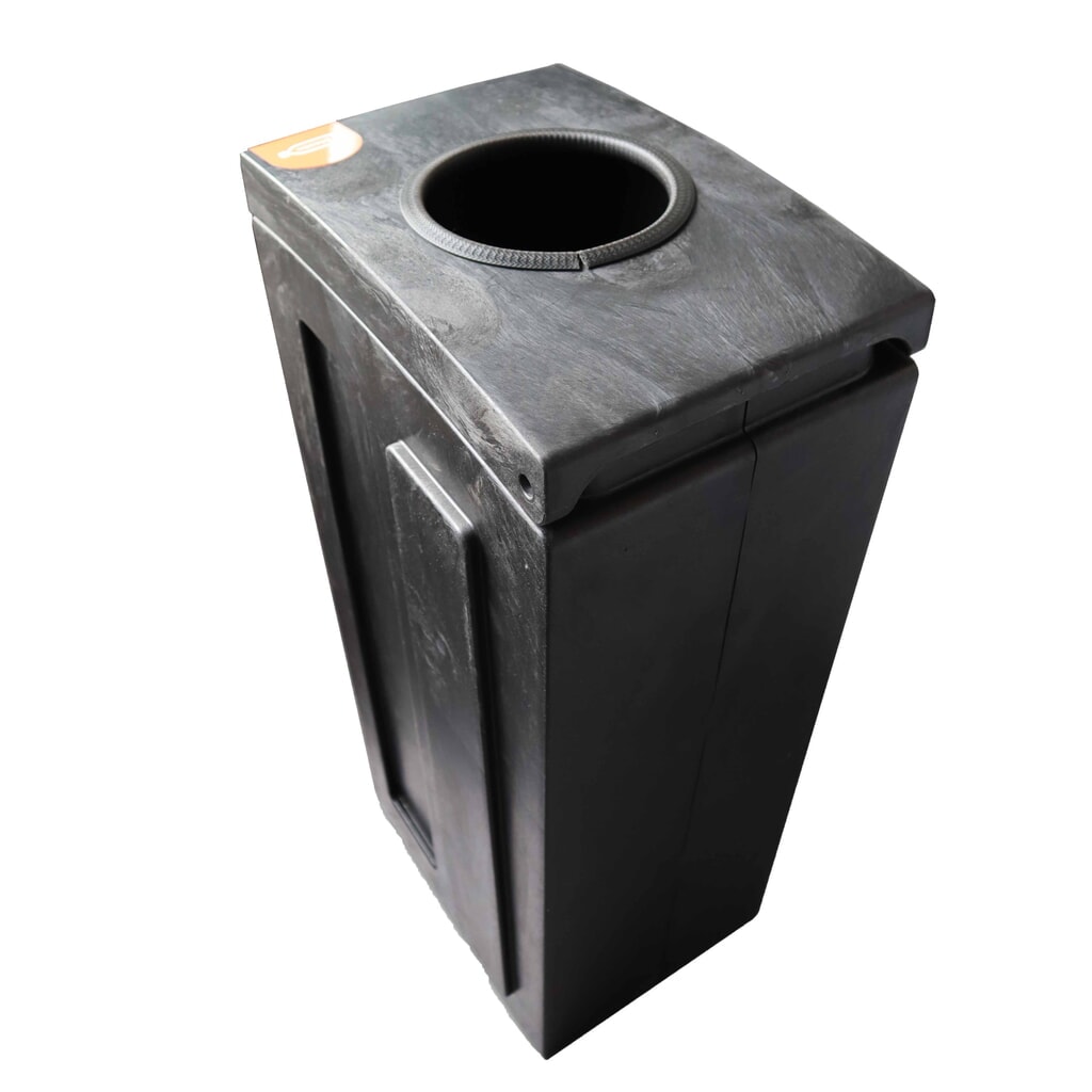 Immagine del prodotto n. 2: Contenitore per rifiuti BON TON Original con apertura di scarico, in polipropilene riciclato al 100%, 70 litri, grigio