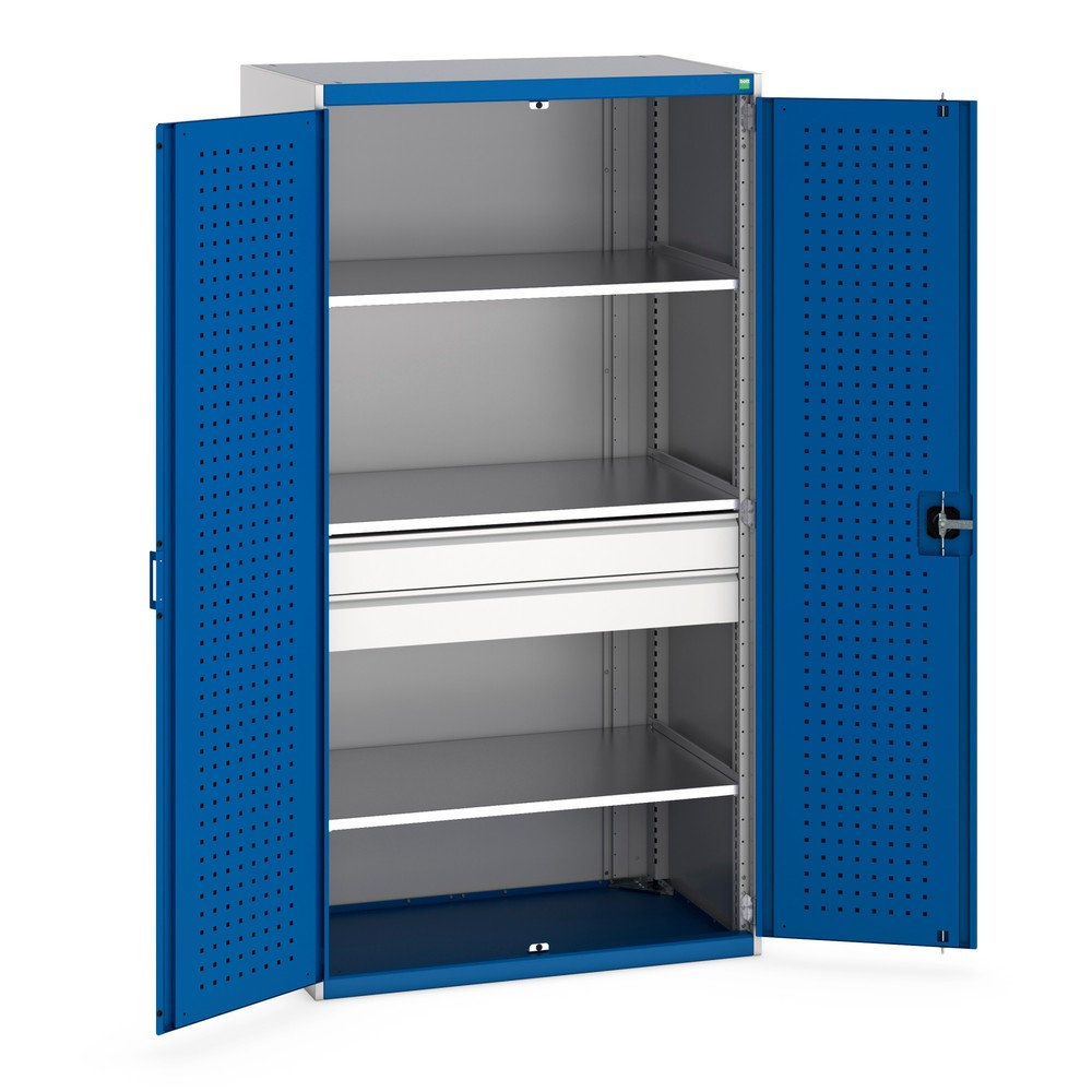 Immagine del prodotto n. 1: bott cubio Armadio ad ante battenti con 3 ripiani, 2 cassetti, HxLxP 2.000 x 1.050 x 650 mm, Blu genziana