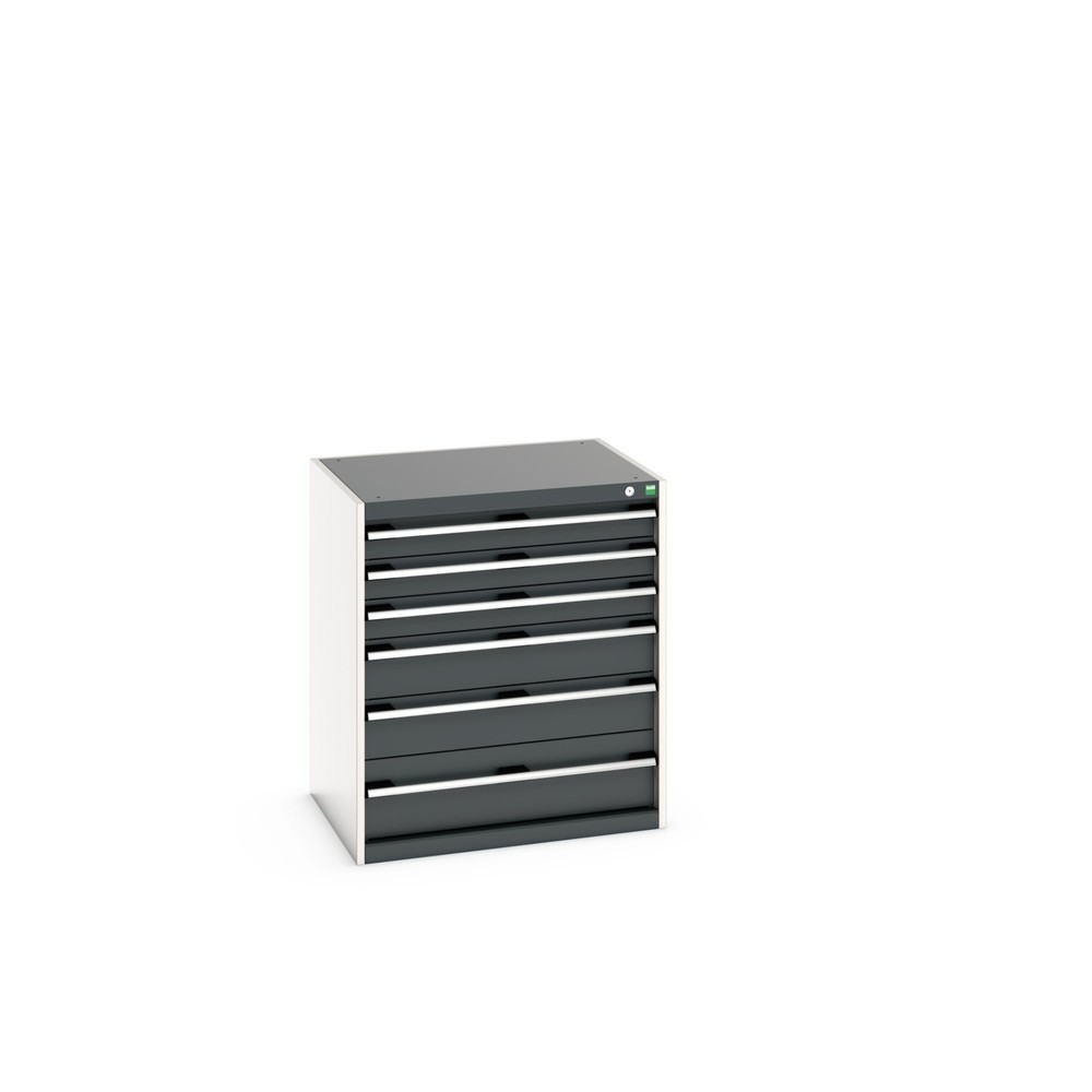 Immagine del prodotto: bott cubio cassettiera, cassetti 3x100 + 2x150 x 1x200 mm, portata 75 kg ciascuno, larghezza 800 mm, grigio antracite