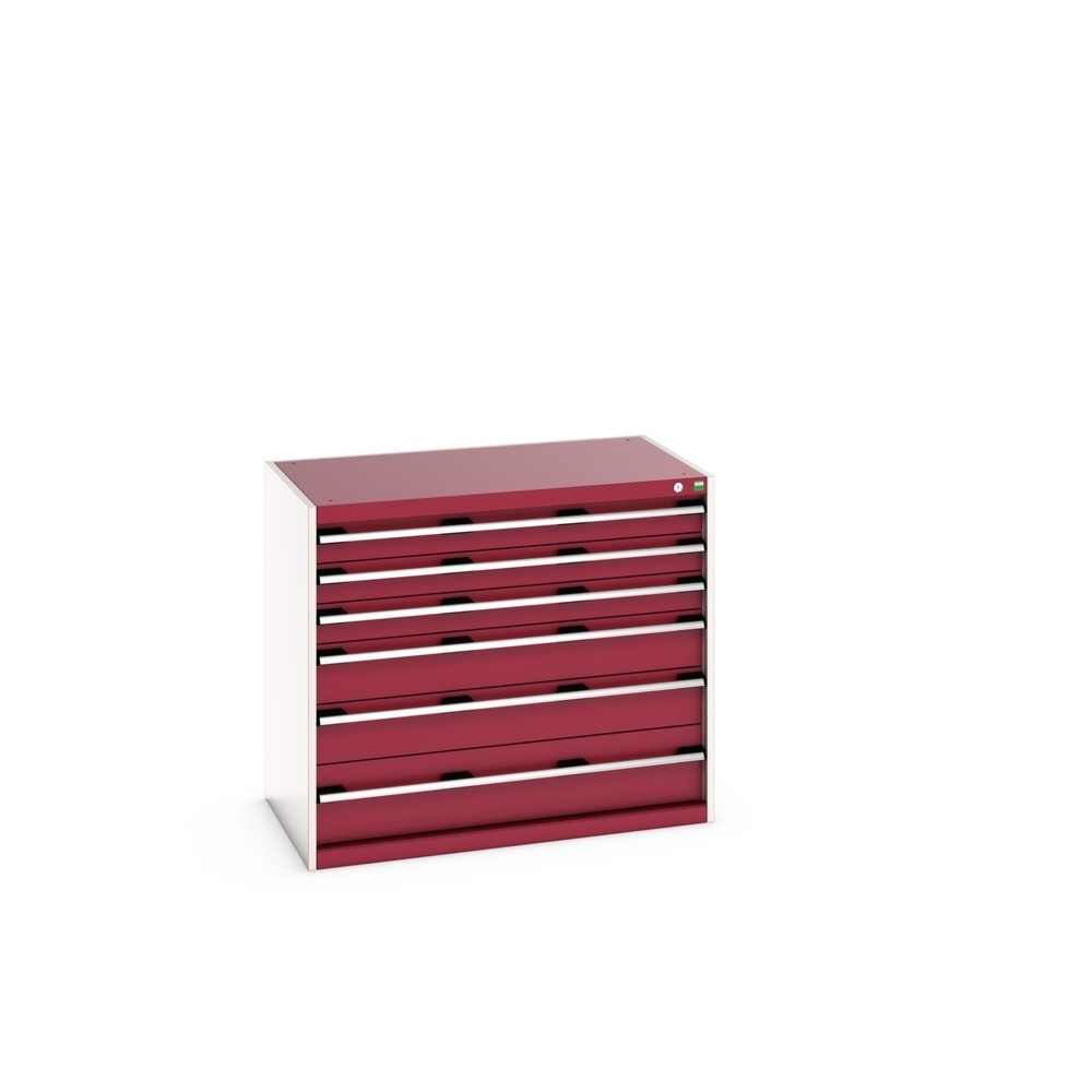 Immagine del prodotto: Cassettiera bott cubio, cassetti 3x100 + 2x150 x 1x200 mm, portata 75 kg ciascuno, larghezza 1.050 mm, Rosso porpora