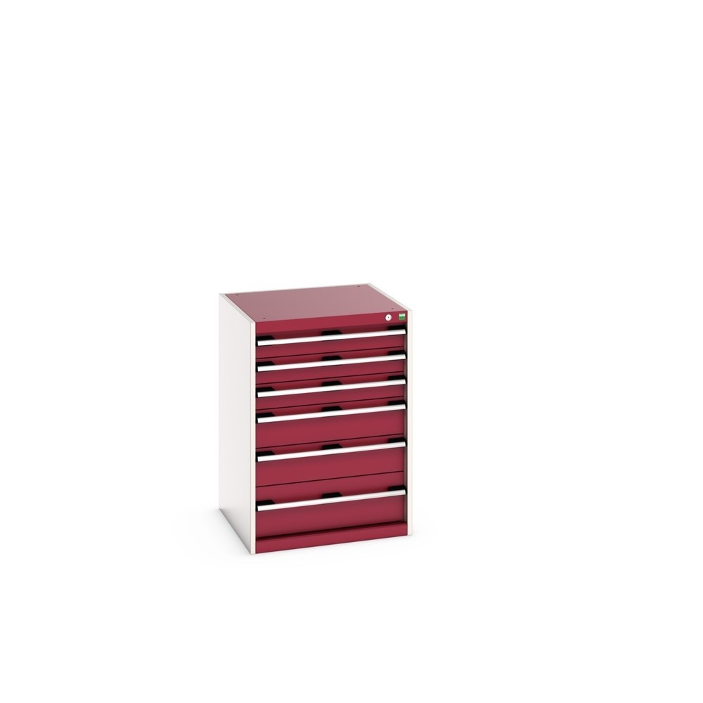Immagine del prodotto: Cassettiera bott cubio, cassetti 3x100 + 2x150 x 1x200 mm, portata 75 kg ciascuno, larghezza 650 mm, Rosso porpora