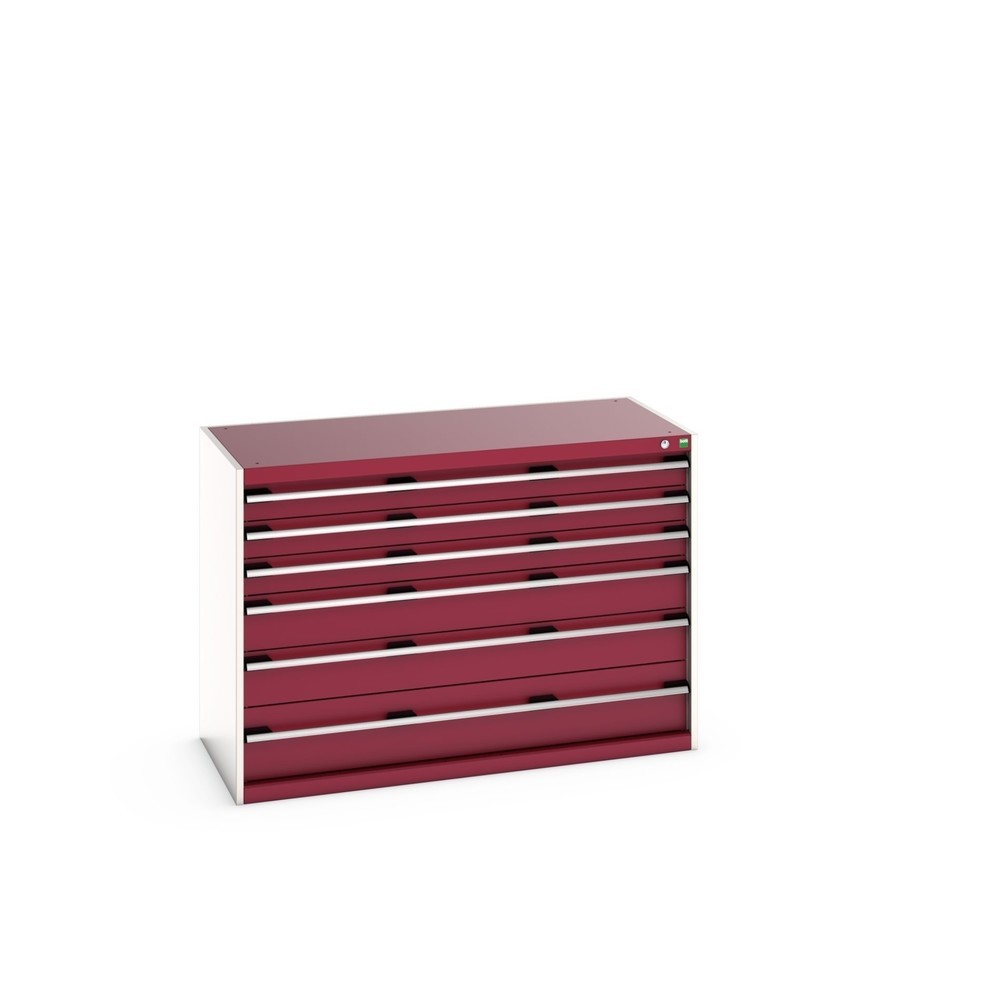 Immagine del prodotto: bott cubio cassettiera, cassetti 3x100 + 2x150+ 1x200 mm, portata 200 kg ciascuno, larghezza 1.300 mm, Rosso porpora