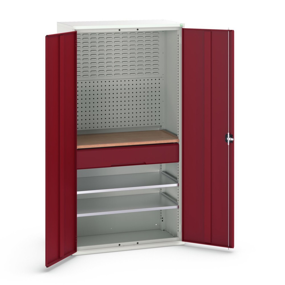 Immagine del prodotto: bott verso Armadio ad ante battenti con 1 cassetto, con 2 ripiani e parete posteriore, LxPxA: 1050 x 550 x 2000 mm