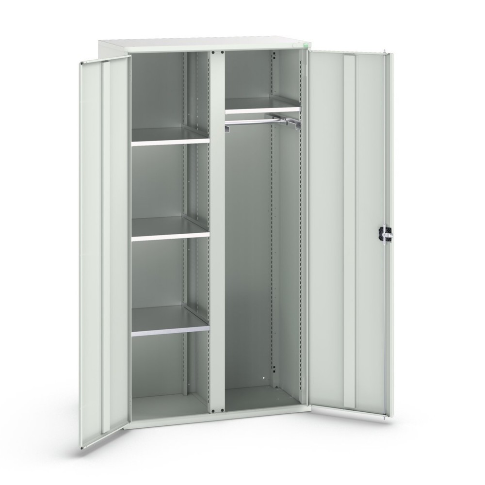 Immagine del prodotto: bott verso Armadio ad ante battenti, con 4 ripiani e 1 asta appendiabiti, LxPxA: 1050 x 550 x 2000 mm