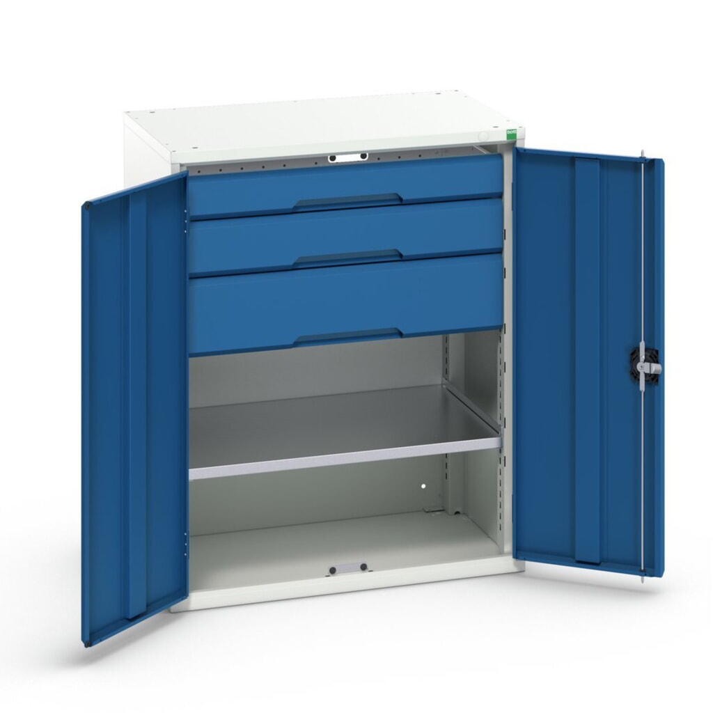 Armadio complementare bott verso con cassetti, con 1 ripiano e 3 cassetti, LxPxA: 800 x 550 x 1000 mm Immagine del prodotto n. 1: Armadio complementare bott verso con cassetti, con 1 ripiano e 3 cassetti, LxPxA: 800 x 550 x 1000 mm