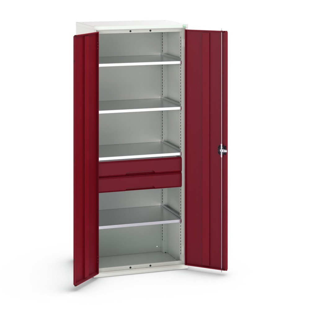 Immagine del prodotto: bott verso Armadio ad ante battenti con cassetti, con 4 ripiani e 2 cassetti, LxPxA: 800 x 550 x 2000 mm
