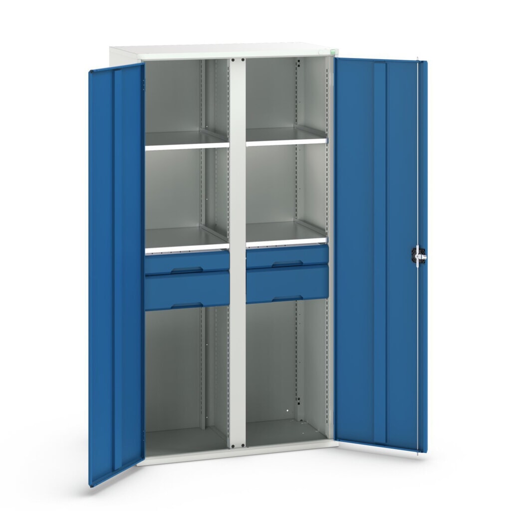 bott verso Armadio ad ante battenti con cassetti, con 4 ripiani e 4 cassetti, LxPxA: 1050 x 550 x 2000 mm Immagine del prodotto n. 1: bott verso Armadio ad ante battenti con cassetti, con 4 ripiani e 4 cassetti, LxPxA: 1050 x 550 x 2000 mm